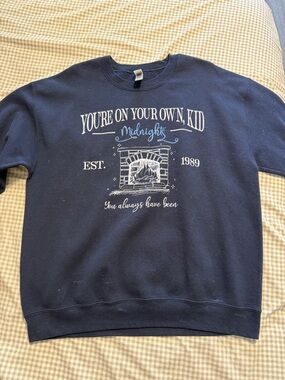 Custom Taylor Swift “Midnights” Crewneck in Navy Blue and White